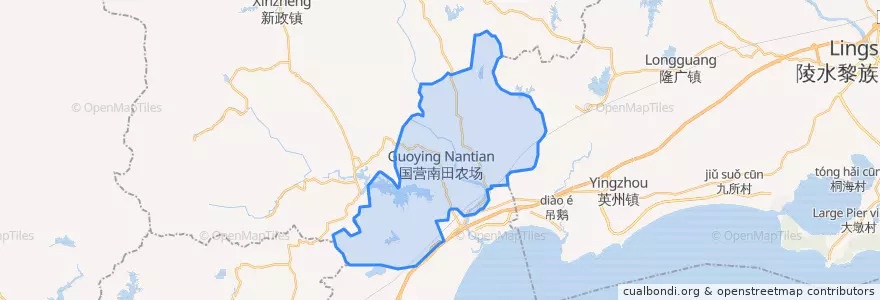 Mapa de ubicacion de 国营南田农场.