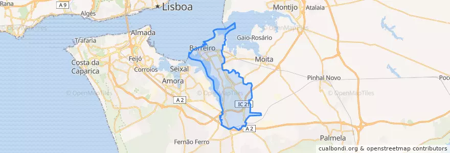 Mapa de ubicacion de Barreiro.