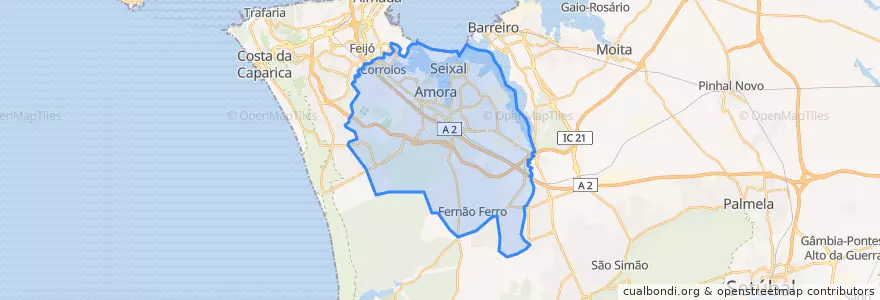 Mapa de ubicacion de Seixal.