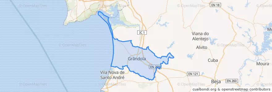 Mapa de ubicacion de Grândola.