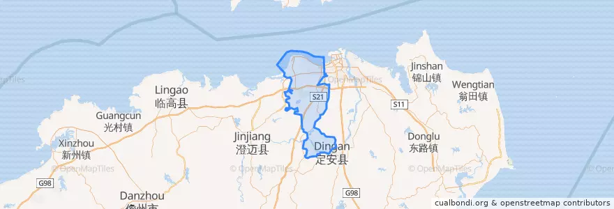 Mapa de ubicacion de Xiuying District.
