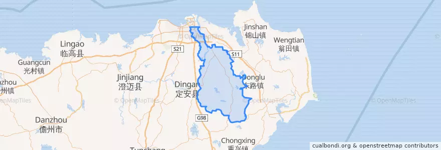 Mapa de ubicacion de 琼山区.