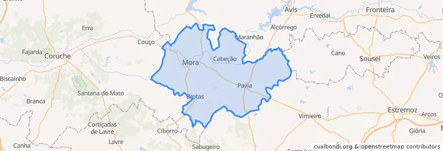Mapa de ubicacion de Mora.