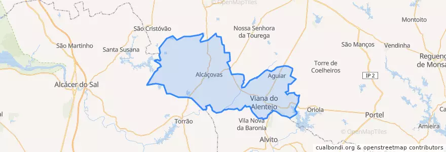 Mapa de ubicacion de Viana do Alentejo.