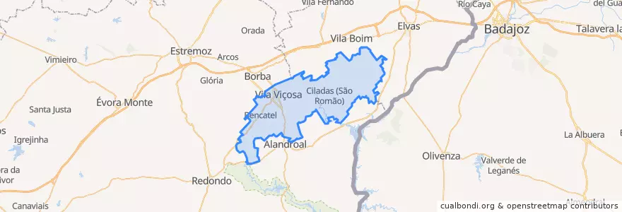 Mapa de ubicacion de Vila Viçosa.