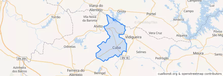 Mapa de ubicacion de Cuba.
