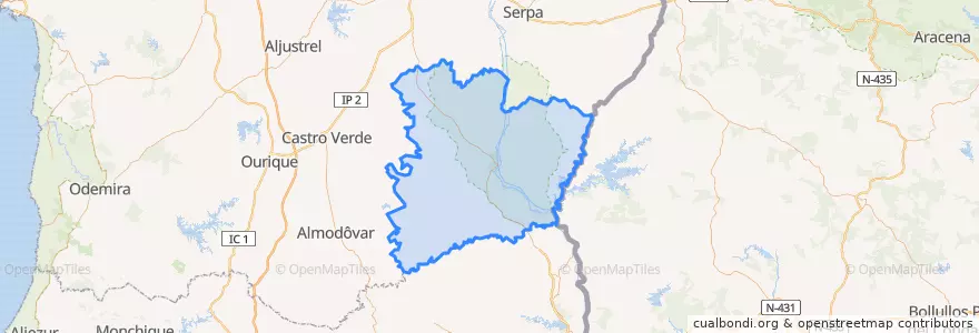 Mapa de ubicacion de Mértola.