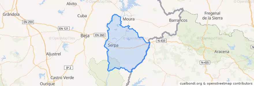 Mapa de ubicacion de Serpa.