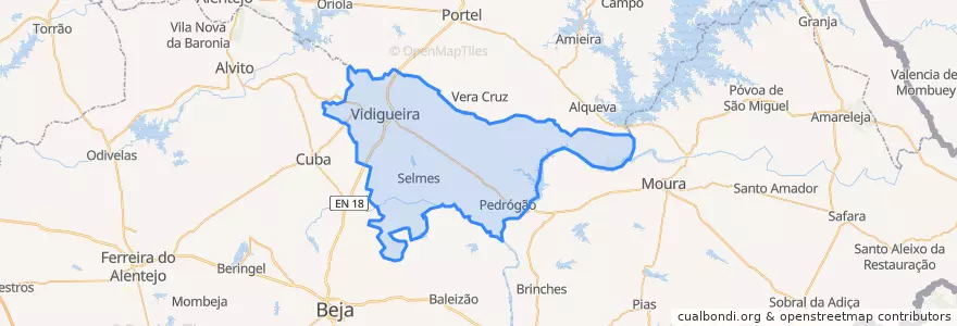 Mapa de ubicacion de Vidigueira.