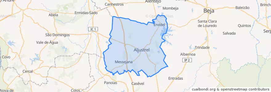 Mapa de ubicacion de Aljustrel.
