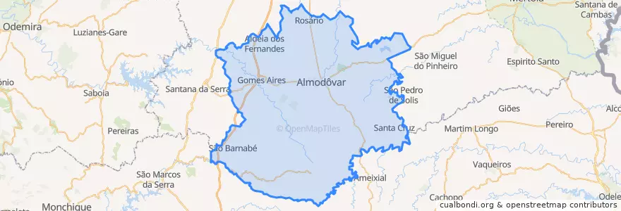 Mapa de ubicacion de Almodôvar.