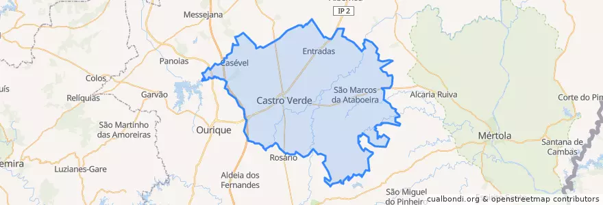 Mapa de ubicacion de Castro Verde.