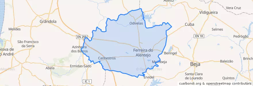 Mapa de ubicacion de Ferreira do Alentejo.