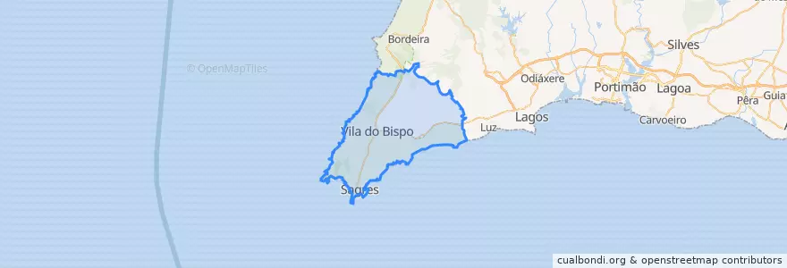 Mapa de ubicacion de Vila do Bispo.