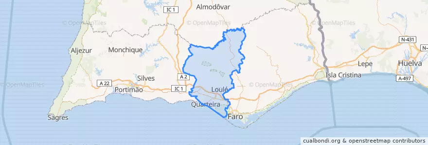 Mapa de ubicacion de Loulé.