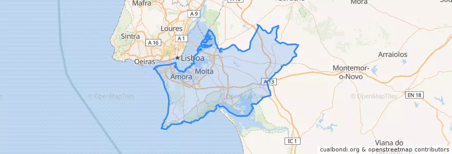 Mapa de ubicacion de Península de Setúbal.