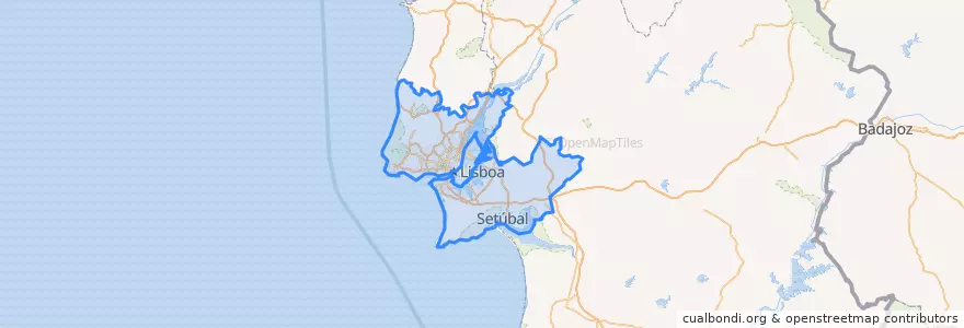 Mapa de ubicacion de Área Metropolitana de Lisboa.