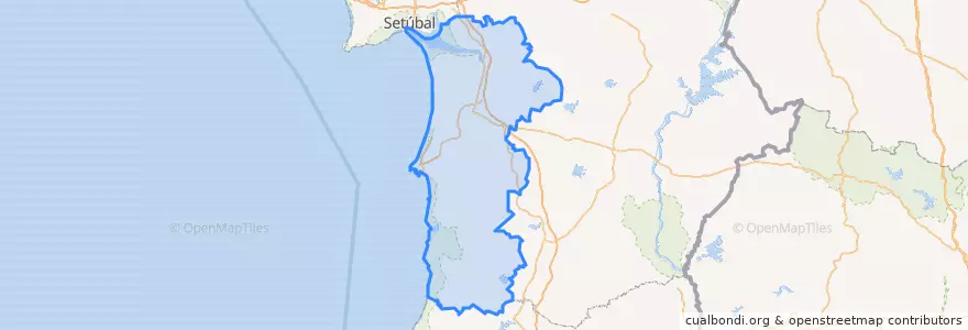 Mapa de ubicacion de Alentejo Litoral.