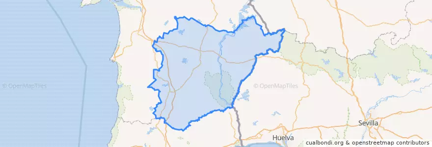 Mapa de ubicacion de Baixo Alentejo.