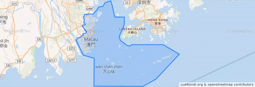 Mapa de ubicacion de 香洲区.