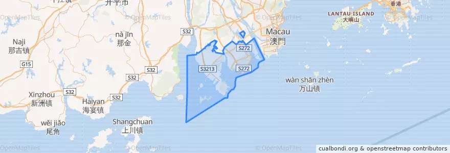 Mapa de ubicacion de 金湾区.