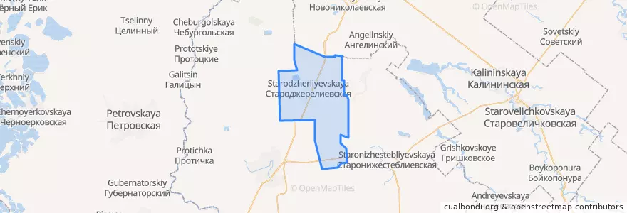 Mapa de ubicacion de Староджерелиевское сельское поселение.