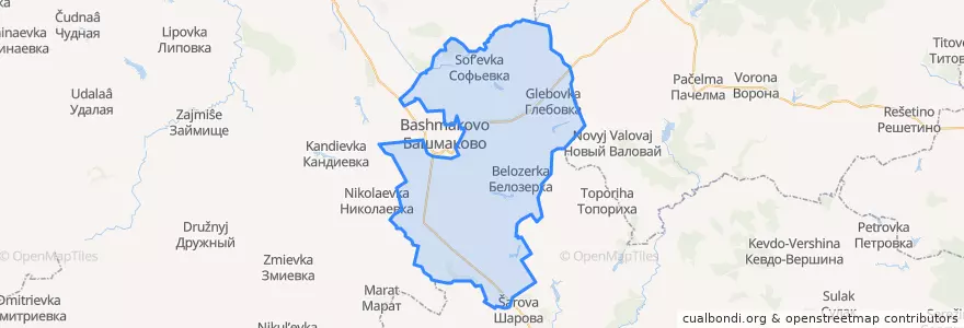 Mapa de ubicacion de Шереметьевский сельсовет.
