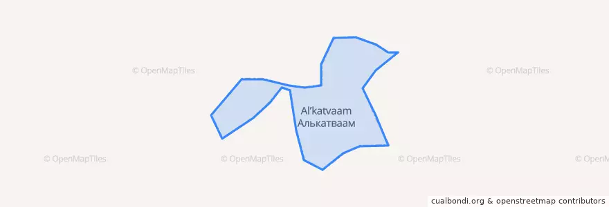 Mapa de ubicacion de сельское поселение Алькатваам.