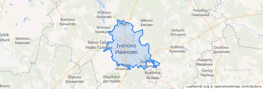 Mapa de ubicacion de Ivanovo.