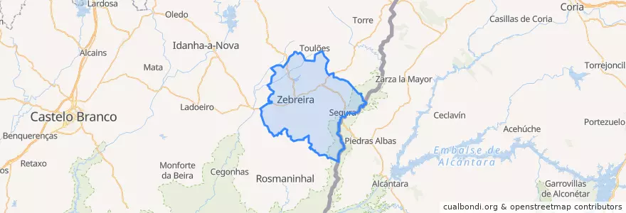 Mapa de ubicacion de União de Freg de Segura e Zebreira.