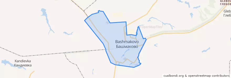 Mapa de ubicacion de городское поселение Башмаково.