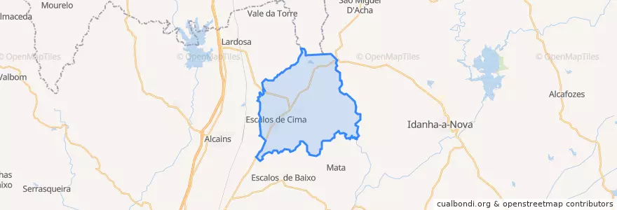 Mapa de ubicacion de União de Freguesias de Escalos de Cima e Lousa.