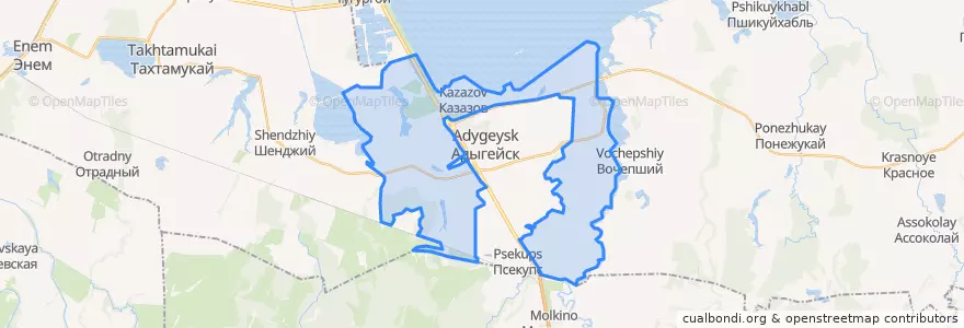Mapa de ubicacion de Пчегатлукайское сельское поселение.