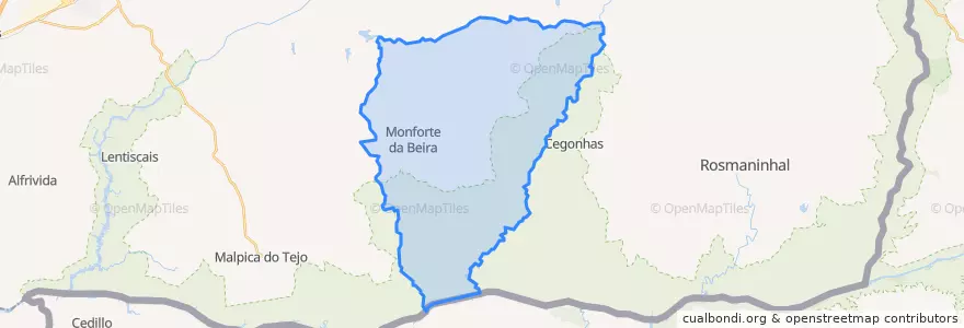 Mapa de ubicacion de Monforte da Beira.
