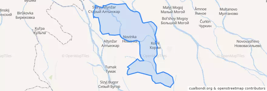 Mapa de ubicacion de Новинский сельсовет.