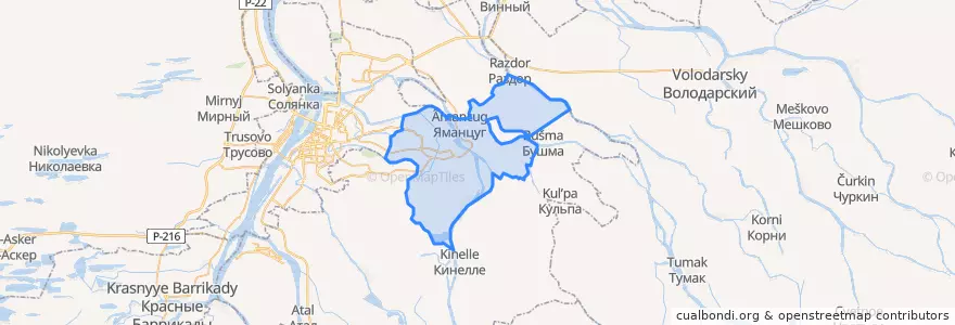 Mapa de ubicacion de Началовский сельсовет.