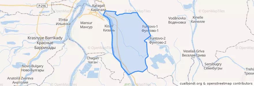 Mapa de ubicacion de Яксатовский сельсовет.