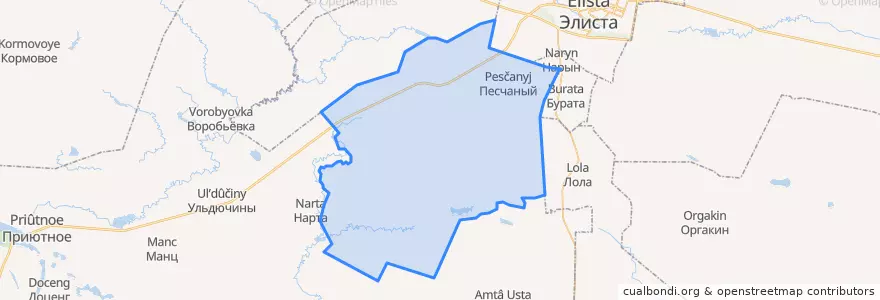Mapa de ubicacion de Песчаное сельское поселение.