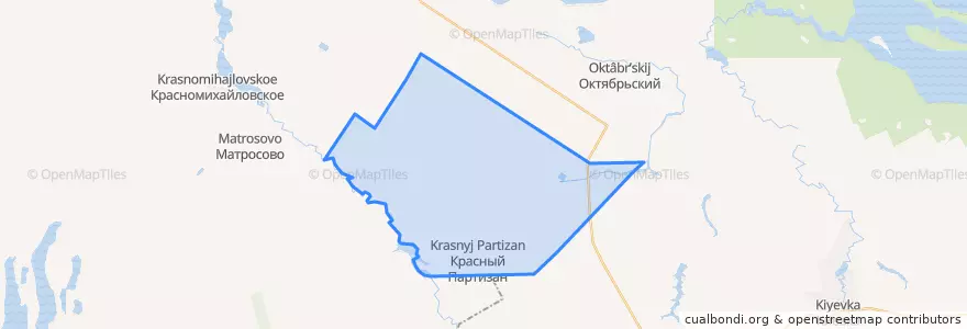 Mapa de ubicacion de Краснопартизанское сельское поселение.
