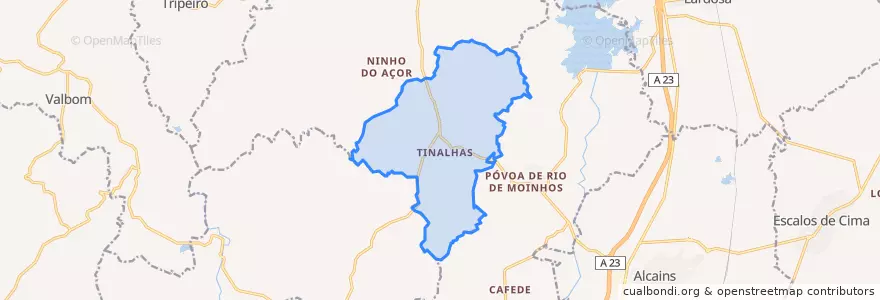 Mapa de ubicacion de Tinalhas.