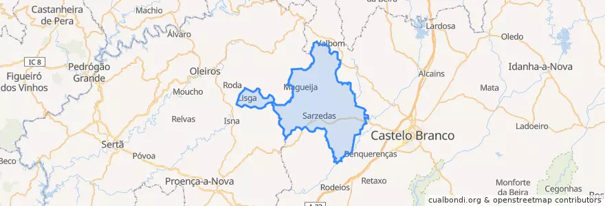 Mapa de ubicacion de Sarzedas.