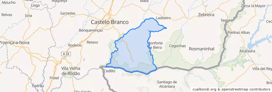 Mapa de ubicacion de Malpica do Tejo.