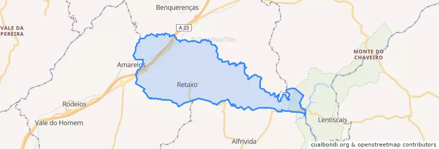 Mapa de ubicacion de União de Freguesias de Cebolais de Cima e Retaxo.