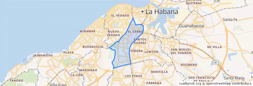 Mapa de ubicacion de Cerro.