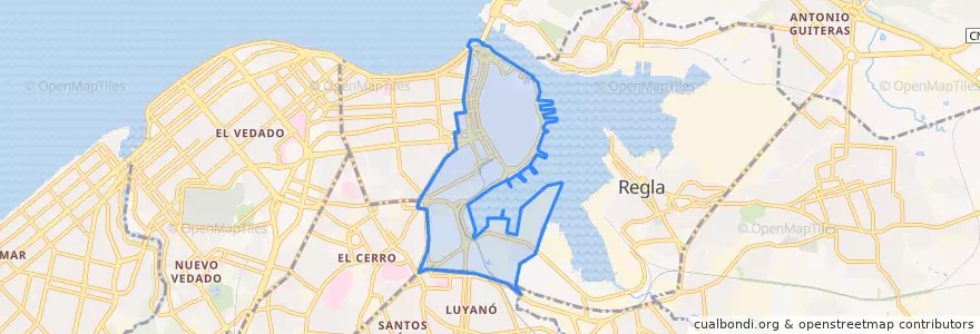 Mapa de ubicacion de La Habana Vieja.
