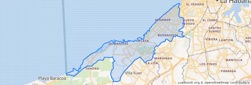 Mapa de ubicacion de Playa.