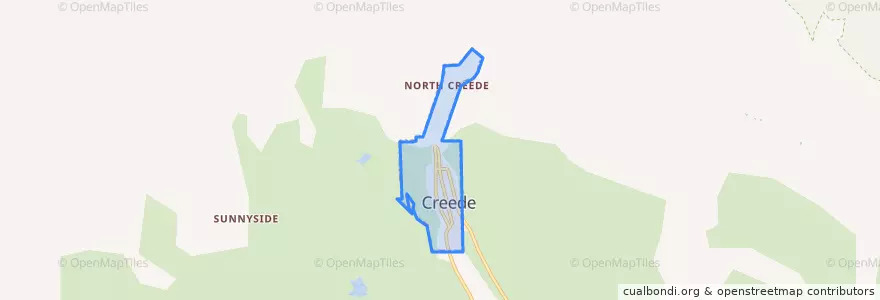 Mapa de ubicacion de Creede.