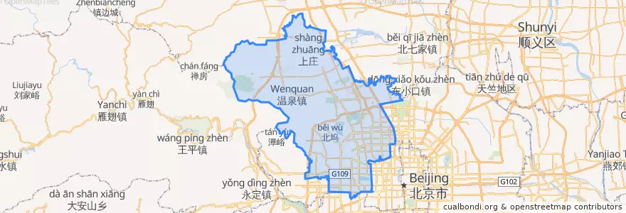 Mapa de ubicacion de 海淀区.