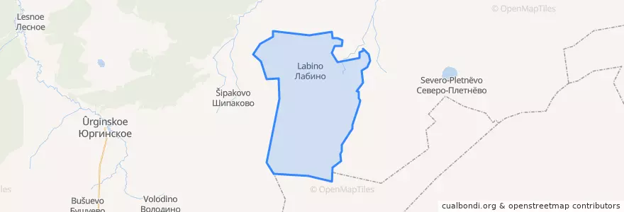 Mapa de ubicacion de Лабинское сельское поселение.
