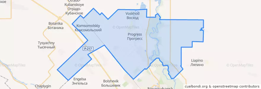 Mapa de ubicacion de Ковалевское сельское поселение.